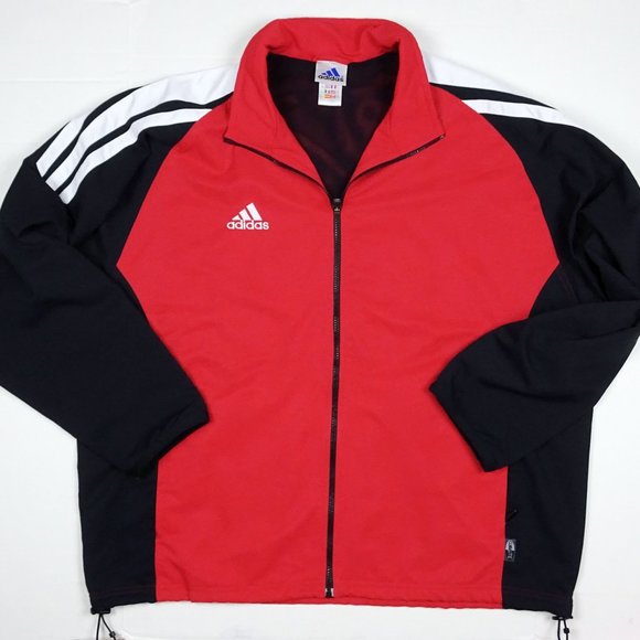 adidas Other - Vintage Adidas Climate Track Jacket XL 46 48 Warm Up Black Red Zip Up Pockets